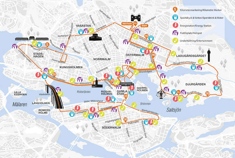 Percorso maratona di Stoccolma 